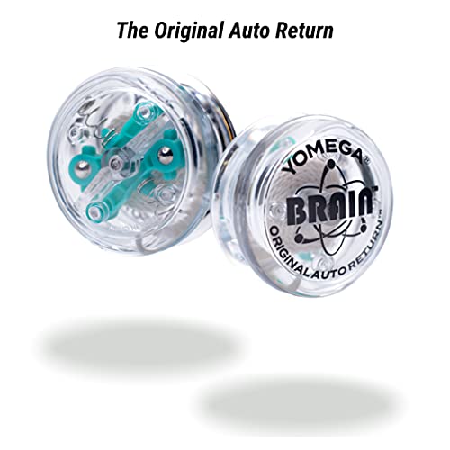 yomega the original brain - professional yoyo for kids and beginners responsive auto return yo yo best for string tricks  extra 2 strings amp 3 month warranty clear
