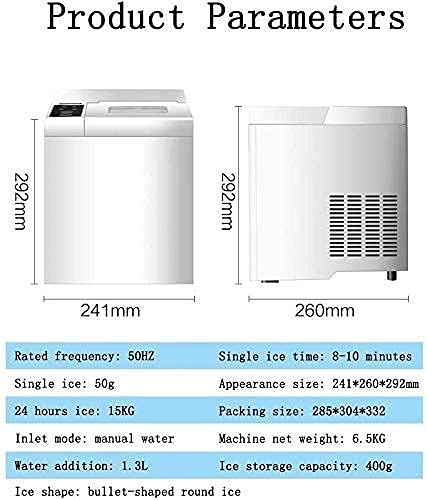 5JJJLOOOPP Ice Maker Fully Automatic Desktop HC Desktop Home Ice Maker, 15kg Ice Making 6-8 Minutes Rapid Ice Making Ice Maker no Pipe Required on Fridge.com