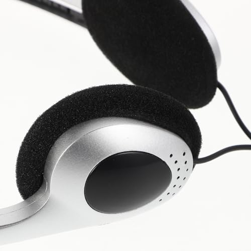 Image of LALAFINA Retro Headphones with Wired USB-c Adapter Vintage Silver Finish for Women and Compatible with Computers Phones Tablets for School Library Travel Use Lightweight and Stylish Audio