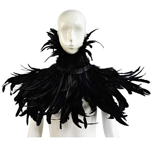 L'vow Gothic Black Feather Shrug Cape Shawl Halloween Costume For Men (Style -02) #TOP2