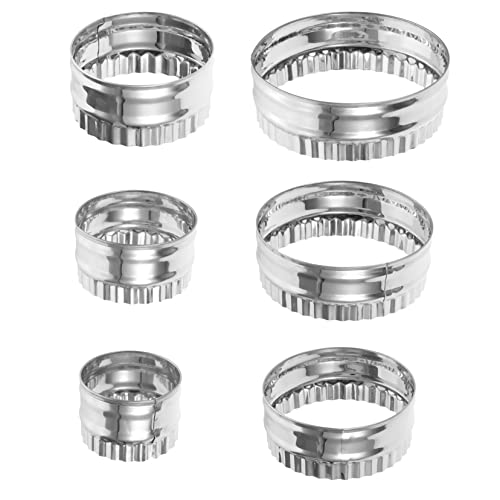 MUCKLILY 6Pcs Round Cake Ring Stainless Steel Mousse Molds for Baking and Pastry Non Stick Design Lightweight and Reusable for DIY Desserts and Mousse Creations