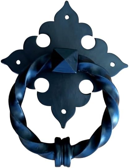 Twisted Iron Door Knocker with Simple, Graceful Style - Black Powder Coat Finish - Sold Individually
