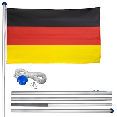 FIXKRAFT Teleskop Fahnenmast 6m Stabil mit Deutschlandfahne Flaggenmast Aluminium Fahne Deutschland 150x90 Deutsche Flagge Mast Fahnenstange Ausziehbar FIXKRAFT Teleskop Fahnenmast 6m Stabil mit Deutschlandfahne Flaggenmast Aluminium Fahne Deutschland 150x90 Deutsche Flagge Mast Fahnenstange Ausziehbar