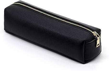 eusbon Leather Pencil Case Large Variety Pencil Case for Pens Pencil Case School Pencil Case Pencil Case (Black)
