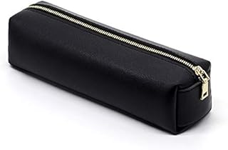 eusbon Leather Pencil Case Large Variety Pencil Case for Pens Pencil Case School Pencil Case Pencil Case (Black)