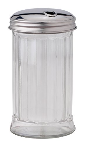 HIC Classic Diner Style Sugar Dispenser for Coffee and Tea, Glass, 11-ounce