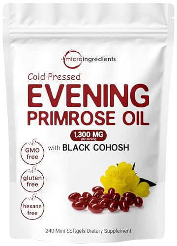 Micro Ingredients Evening Primrose Oil 1300mg Per Serving, 240 Softgels
