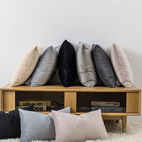 Image of JUSPURBET 26x26 Decorative Velvet Throw Pillow Covers Set of 2,Champagne | Modern Soft Cushion Covers Cases with Invisible Zipper for Couch Sofa Bed Living Room Bedroom Home Decor
