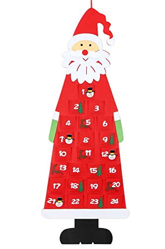 Calendario de Adviento de Fieltro navideño, Calendario de Adviento de Santa para...