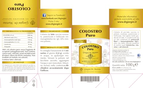 Dr Giorgini Colostro Puro Polvere Solubile - 100 G - 2