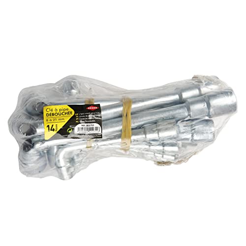 COGEX - Lot de 14 clés à pipe débouchées, kit de 14 clefs à pipe débouchées, Clés tubulaires et à pipe - Diamètre: 8 à 21mm, 6 pans - Spécialement pour le...