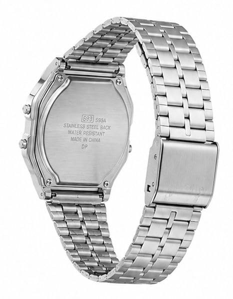 Image of Vintage Glow Digital Watch | Alarm & Stopwatch, Water Resistant, 12 /24-Hour Format, Square Dial, Calendar Display