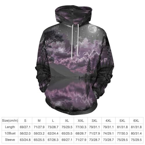 Sweatshirt casual homme imprimé ciel étoilé pull à capuche chic