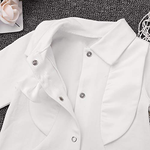 Haitryli Infant Baby Boys One Piece Long Sleeves Bowtie Romper Jumpsuit Wedding Baptism Party Formal Outfit Ivory 0-3 Months #TOP2