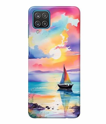 Image of Printed Hard Back Case Cover & Compatible for Samsung Galaxy M32 4G | Vector Ship Nature Art (Multicolor) - D1209