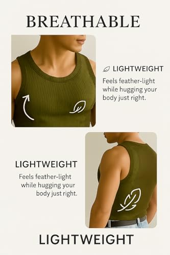 Image of Rockwell Men's Premium Cotton Vest - Sleeveless Gym Undershirt | Breathable, Stretchable & Skin-Friendly Innerwear for Everyday Comfort | Pack of 2 |301
