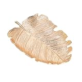 BESTYASH Bandeja para Joyas Dorada Forma de Hoja Elegante, Almacenamiento...