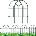 AMAGABELI GARDEN & HOME Decorative Garden Fence Border 35panels 18inch x 50ft Animal Barrier Fence Border Black Thicken Metal Wire Fencing Rustproof Landscape Patio Flower Bed Edge Section