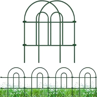 AMAGABELI GARDEN & HOME Decorative Garden Fence Border 35panels 18inch x 50ft Animal Barrier Fence Border Black Thicken Metal Wire Fencing Rustproof Landscape Patio Flower Bed Edge Section
