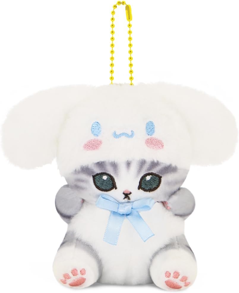 Cute Cat Plush Keychain – Soft Plush Pendant, Great Gift for Boys and Girls (Blue, Sitting)