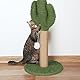 Relaxdays Kratzsäule für Katzen, Kaktus, HxD: 59x31 cm, Kratzstamm mit Bommel, Leinen-Seil, interaktiver Kratzbaum, bunt