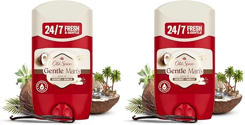 Old Spice Gentle Man's Coconut + Vanilla Deostick Für Männer 50ml, 24/7 Frisch & Pflegend*, Sanft Zur Haut, *Frisch Bei Täglicher Anwendung (Packung mit 2)
