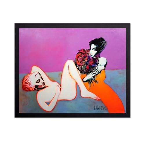 Monem Art Abstract Lovers Embrace Print - Modern Feminine Figure