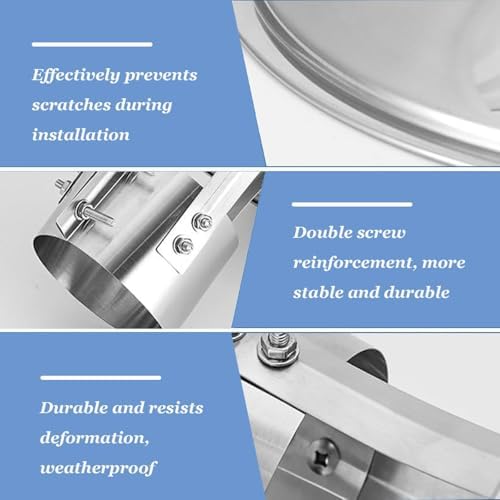 Chimney Cap,Stainless Steel Chimney CapTapered Stove Pipe Cover with ScrewsEasy Installation Roof Rain Cover for Outdoor Fireplace Flue Protection