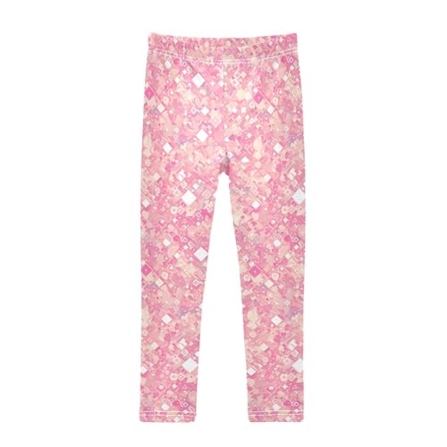 KLL Red Glitter Texture Toddler Girls Athletic Leggings Soft Full Length Sweatpants Running