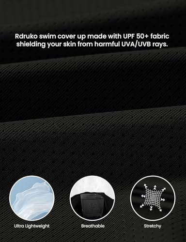 Rdruko Women's Swimsuit Cover Ups, UPF50+ Long Sleeve Beach Vacation Bathing Suit SPF Zip Hooded Shirts Lightweight Quick Dry4
