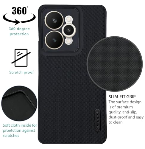 Image of Back Cover Case Compatible for realme 15 Pro 5G (Textured Grip Design | Camera Protetion | Slim and Light Weight | Soft Touch and Feel | Black)