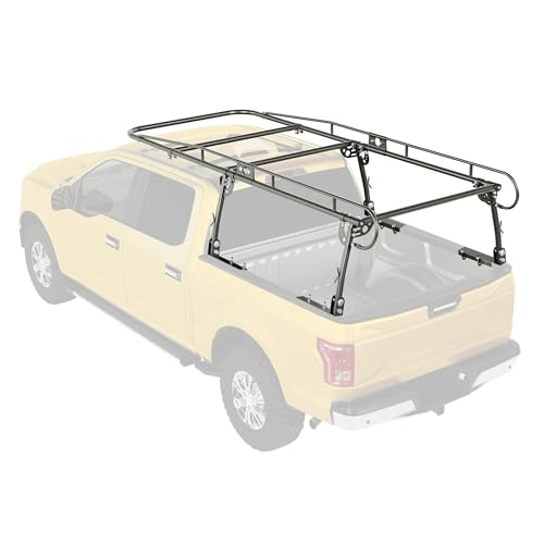 7BLACKSMITHS 1000 LBS Adjustable Truck Contractors Rack Ladder Pickup Kayak Lumber Rack Side Bar Long Cab Full Size 60"(W) x 138"(L) x 34"(H) (You Will get 2 Boxes)