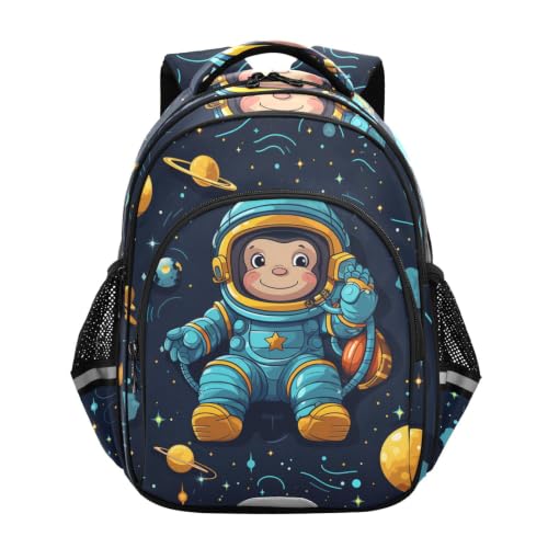 Sac pour tout-petits singe astronaute avec bretelles confortables et planètes