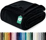 Soft Fleece Blanket for Bed King Size Black (90x102 Inch)