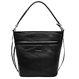 LEABAGS Portofino Umhängetasche aus echtem Büffel-Leder im Vintage Look I Shopper für Damen I Handtasche I Aktentasche mit Laptopfach I 34x12x30 cm I Onyx Black
