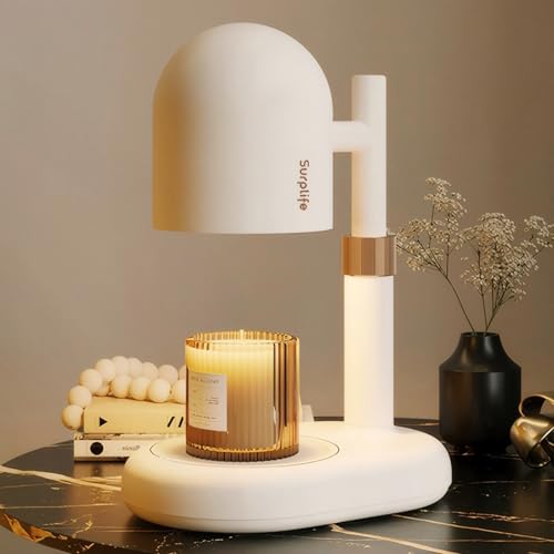 Shering Candle Warmer Lamp with Timer Dimmable, Birthday Gifts for Women Mom, Adjustable Height Candle Warmer Light with Gift Box, Home Decor, Wax Warmer Lamp with 2 Bulbs