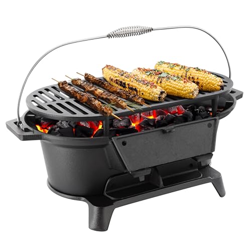 Megachef Oval Cast Iron Portable...
