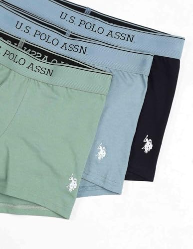 Image of U.S. Polo ASSN. Mens OET15 Mid Rise Solid Underwear Trunks - Pack of 3