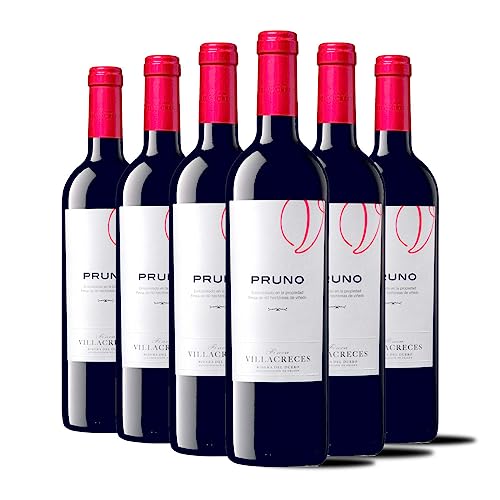 Pruno 2020 - Vino Tinto Ribera del Duero -Ideal Combinarlo con Embutidos ibéricos, Secreto de cerdo a la Parrilla, Carnes Rojas, Ideal para una Buena Cena - Pack 6 Botellas 750ml