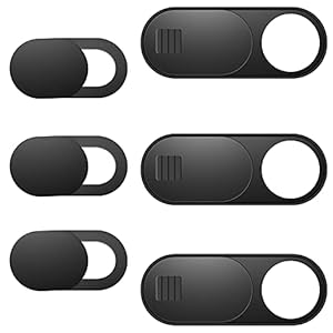 ZUCUCUC Laptop Camera Cover Slide, Phone 6 Pack Ultra Thin Webcam Slide for Laptop, Desktop, PC, Tablet, Smartphone, Protect Your Privacy and Security(Black)