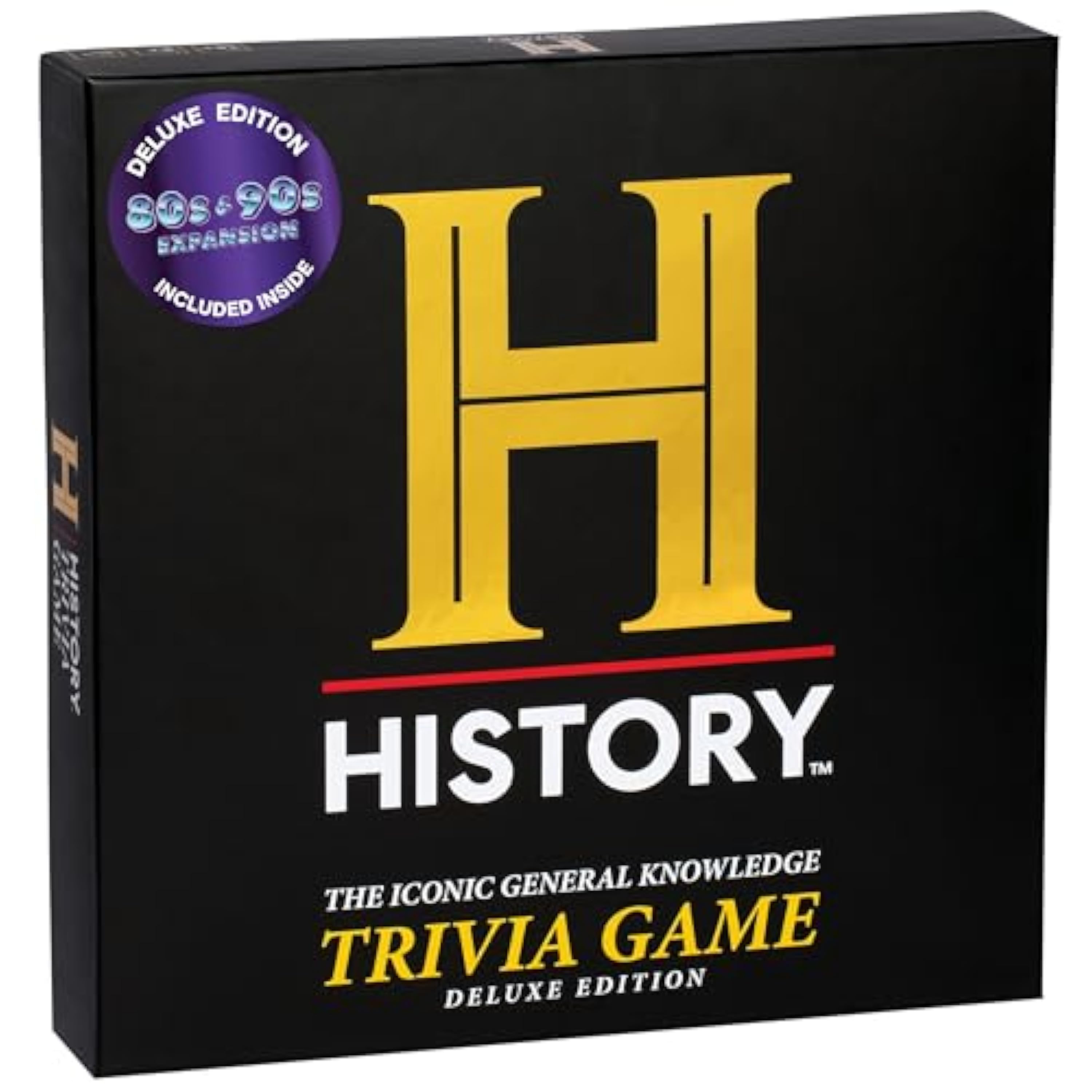 History Channel Trivia Board Game Deluxe Edition with 80s & 90s Expansion Pack - 2400+ General Knowledge Questions. Fun Party Card Game for Adults, Family & Teens in The Pursuit of Trivial Knowledge
