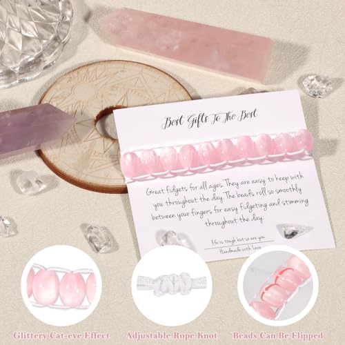 Fidget Bracelet for Women Anxiety Relief Jewelry Adjustable Strand Clam Bracelet Resin Beaded Spinner Anxiety Bracelet Healing Handmade Fidget Jewelry Gift for Party Relief Stress3