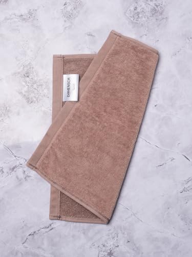 Image of DAMENSCH 100% Cotton Face Towel, Super Soft Gym for Workout, Ultra Absorbent Towel for Women, Quick Dry, Long Lasting Colours Face Towel Set-Twilight Grey, Dusty Pink II