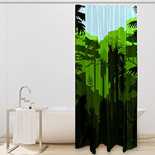 Rideau de douche forêt tropicale 183x183 anti-projections d'eau - 3