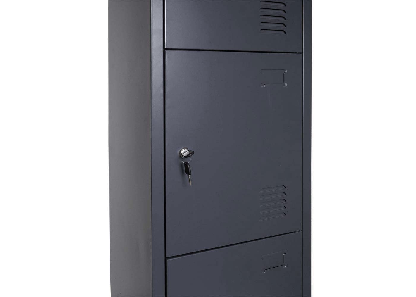 Mendler Schließfach Boston T163, Schließfachschrank Wertfachschrank Spind, Metall 180x38x45cm anthrazit