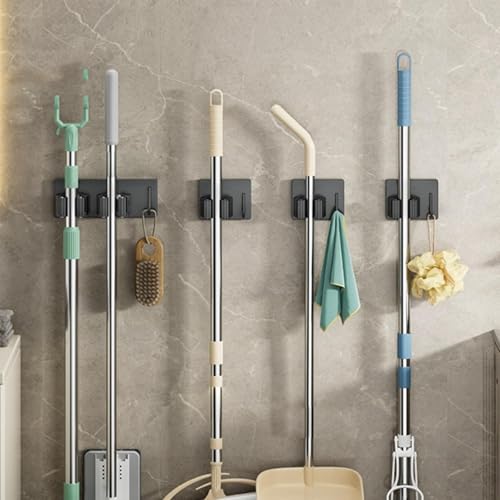 Support mural pour balai en acier inoxydable durable et robuste - 5