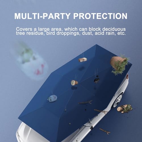 Universal Car Roof Carport, Fully-Automatic Car Tent Cover, 3.8 M Electric Folding Opening Umbrella, with 5000mAh Removable Batter, Remote Control,Grey-B