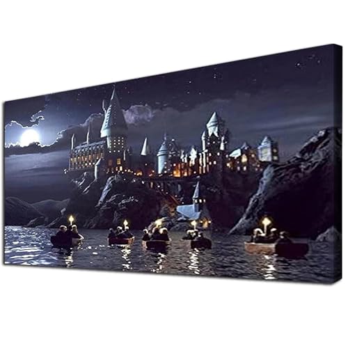 YALKIN DIY Diamond Painting Kits for Adults Large Castle Diamond Art with Round Drills Full Drill Gem Big Painting Set for Home Wall and Gifts 16 x 28 inch (40x70CM)