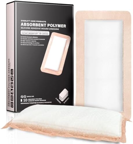 EVERLIT Post-Surgical Dressing 5-Pack - Waterproof Adhesive Bandage 4x12 Inch For Wound Care