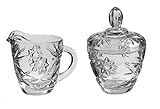 Anchor Hocking Precut Glass Covered Sugar and Creamer